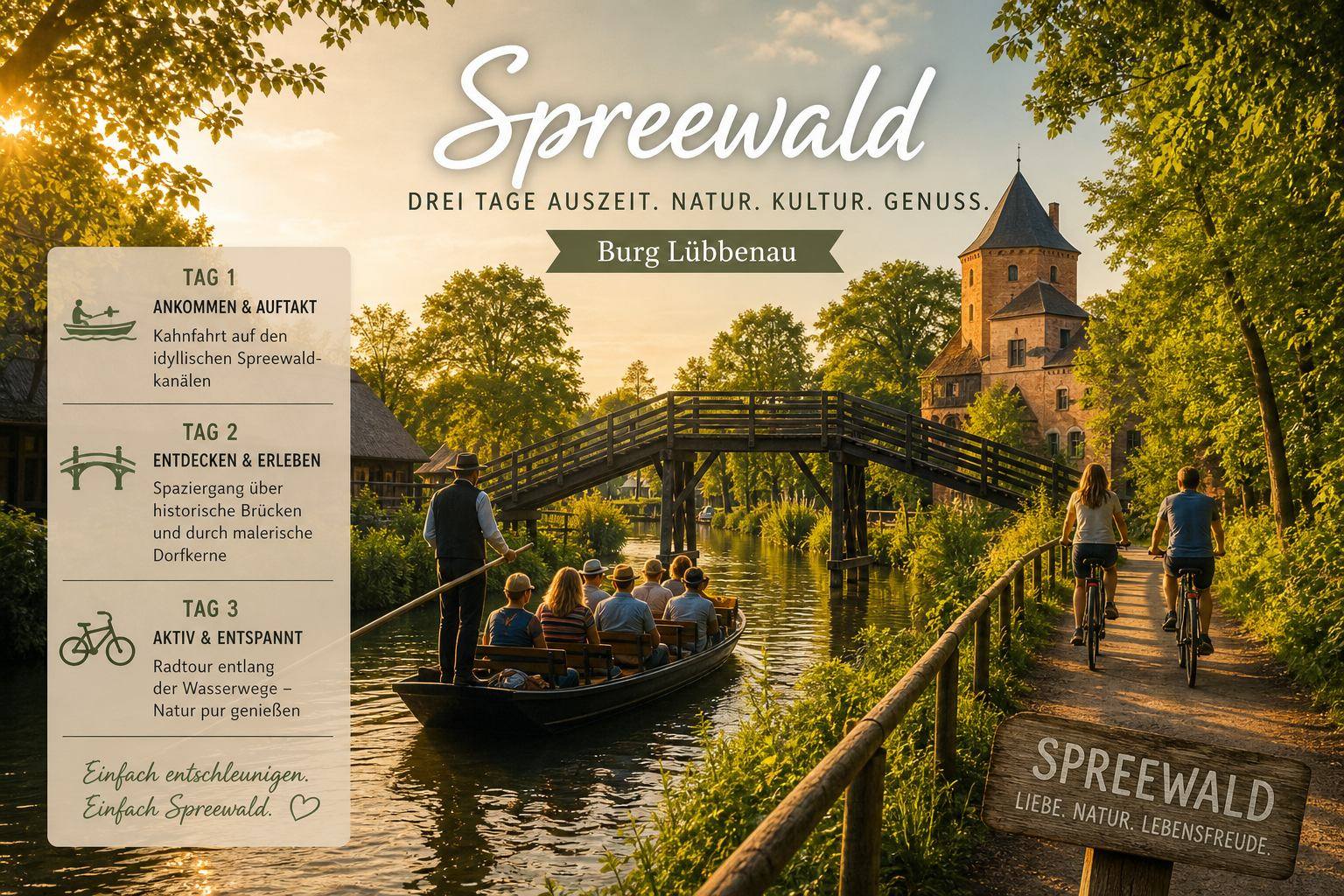 Drei Tage im Spreewald: Kanäle, Radweg und Kahnschatten